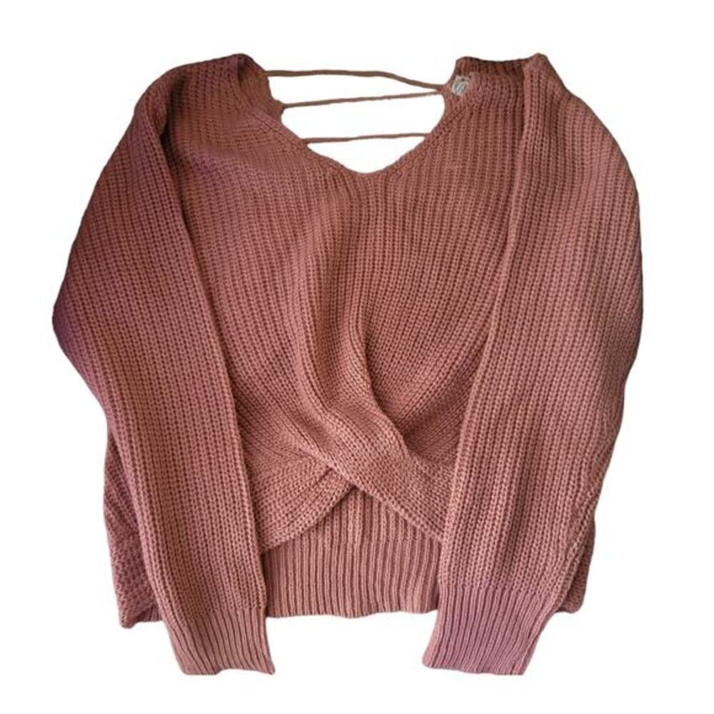 Vintage Top Sweater Women Size L Poof Apparel  Faux Wrap Super‎ Stylish V Back